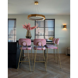 S4523 BLUSH VELVET RICHMOND krzesło barowe BLUSHED VELVET różowe King Home