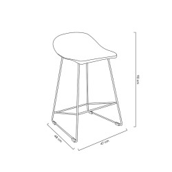 PC-148A Krzesło barowe ROLF czarne 66 cm - polipropylen, metal King Home