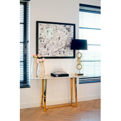 7230 RICHMOND konsola DYNASTY złoty - konglomerat imitujący marmur, stal King Home
