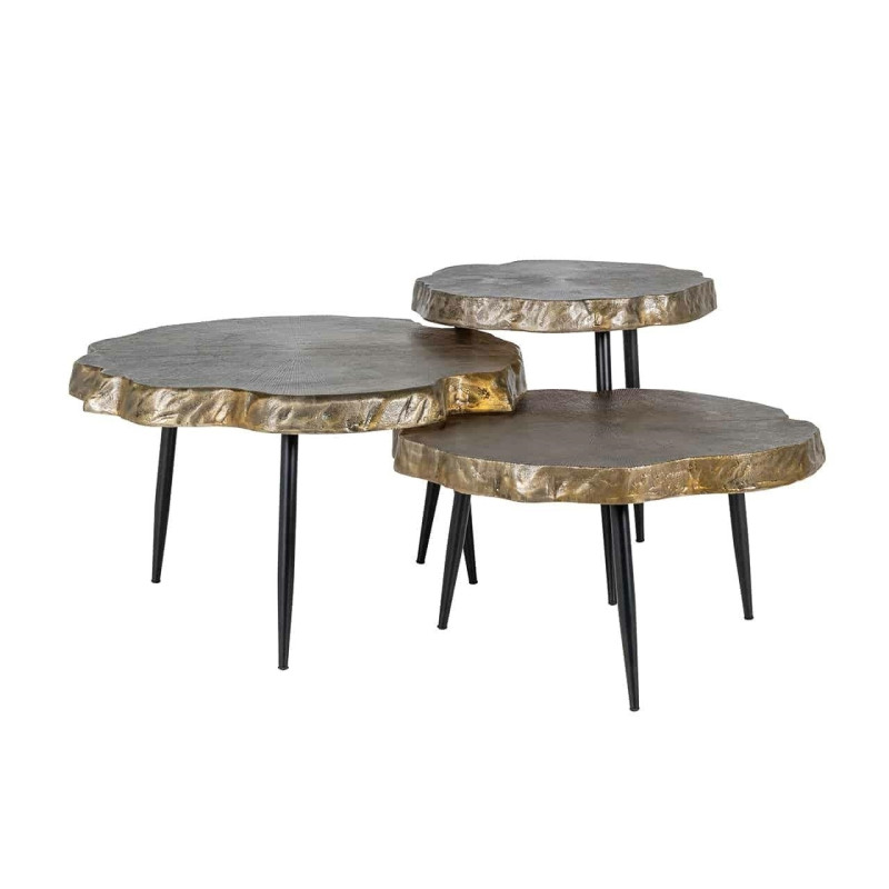 9910 RICHMOND stolik kawowy BULOKE zestaw - aluminium, żelazo King Home