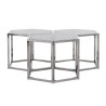 9460 RICHMOND stolik kawowy PENTA - srebrny - stal nierdzewna, szkło King Home