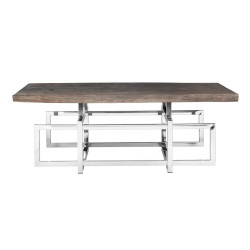 9132 RICHMOND stolik kawowy TUXEDO srebrny - drewno, stal nierdzewna King Home