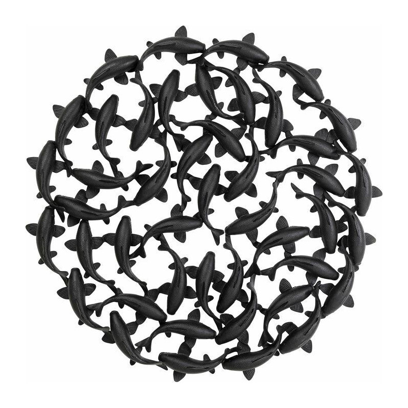 54341KARE dekoracja ścienna SCHOOL OF KOI 160  czarna King Home