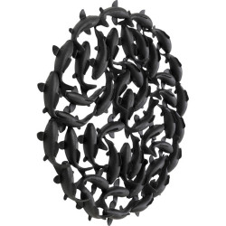 54341KARE dekoracja ścienna SCHOOL OF KOI 160  czarna King Home