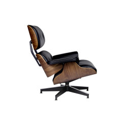 T066F.BLACK Fotel LOUNGE HM PREMIUM SZEROKI czarny - orzech King Home