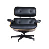 T066F.BLACK Fotel LOUNGE HM PREMIUM SZEROKI czarny - orzech King Home