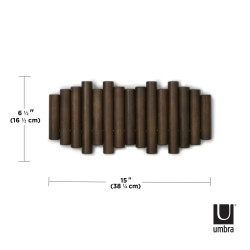 1011471-746UMBRA wieszak na ubrania PICKET RAIL ciemny orzech King Home