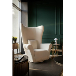 MM001501100349MaMaison fotel obrotowy GROSDOS biały /   chenille King Home