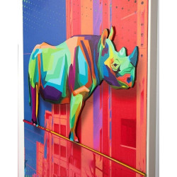 KH1501100255Obraz RHINO IN THE CITY 88x110 cm King Home