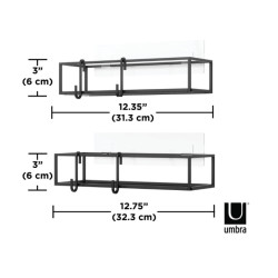 1018615-040UMBRA zestaw 2 półek prysznicowych        CUBIKO czarny King Home