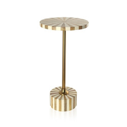 86571KARE stolik DOMERO CIRQUE 25 biało-złoty King Home