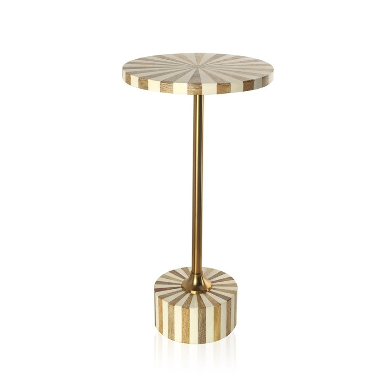 86571KARE stolik DOMERO CIRQUE 25 biało-złoty King Home