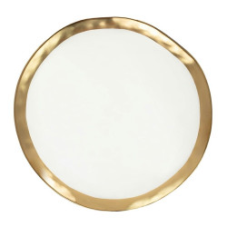 60497KARE komplet 2 talerzy BELL 38 cm         biało-złoty King Home