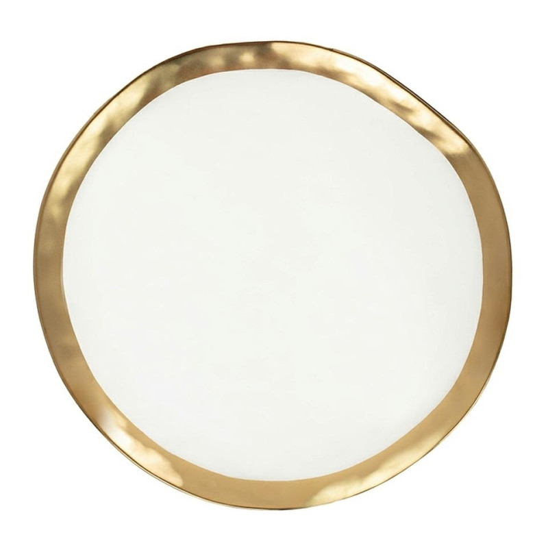 60497KARE komplet 2 talerzy BELL 38 cm         biało-złoty King Home