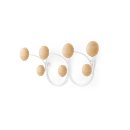 1018114-668UMBRA wieszak na ubarnia DOTSY 7  biało naturalny King Home