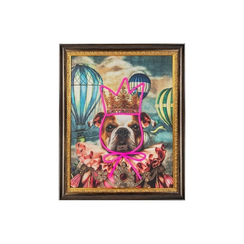KH1501100247Obraz NEON BULLDOG BALOON 80x100 cm King Home
