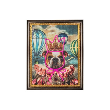 KH1501100247Obraz NEON BULLDOG BALOON 80x100 cm King Home