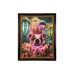 KH1501100247Obraz NEON BULLDOG BALOON 80x100 cm King Home