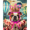 KH1501100247Obraz NEON BULLDOG BALOON 80x100 cm King Home