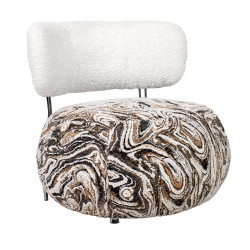 KH1501100317Fotel LOW TEDDY beżowy melanż King Home