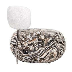 KH1501100317Fotel LOW TEDDY beżowy melanż King Home