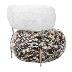 KH1501100317Fotel LOW TEDDY beżowy melanż King Home