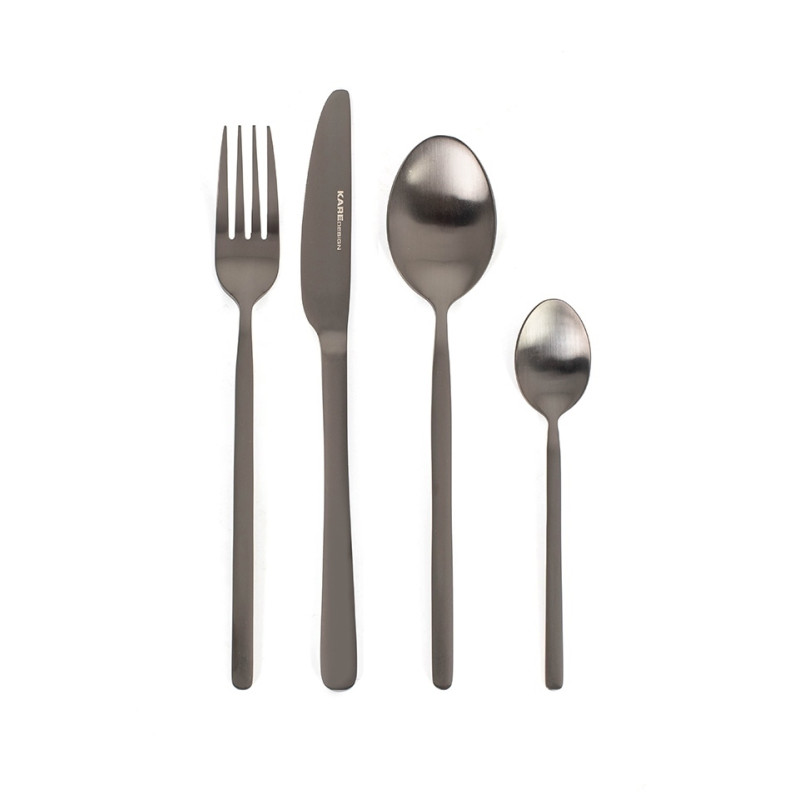 52633KARE zestaw sztućców GLORIA MATT BLACK    16 szt. King Home