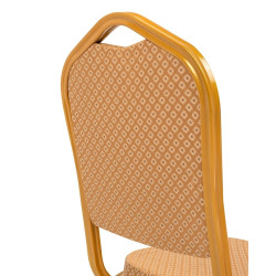 KH1501100308Krzesło bankietowe HERA beżowe / złote King Home