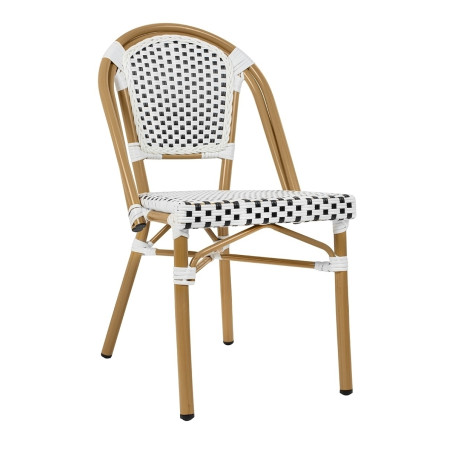 KH1501100288Krzesło CAFE PARIS białe rattan King Home
