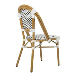 KH1501100288Krzesło CAFE PARIS białe rattan King Home