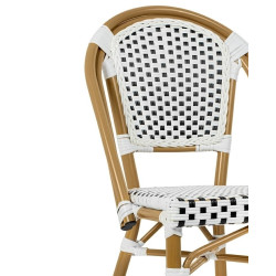 KH1501100288Krzesło CAFE PARIS białe rattan King Home