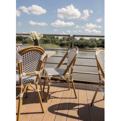 KH1501100288Krzesło CAFE PARIS białe rattan King Home