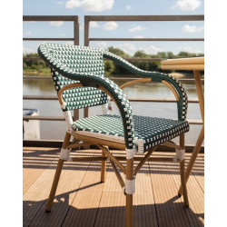 KH1501100286Krzesło CAFE MIRAMAR turkus / morski      rattan King Home