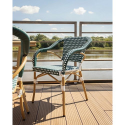 KH1501100286Krzesło CAFE MIRAMAR turkus / morski      rattan King Home