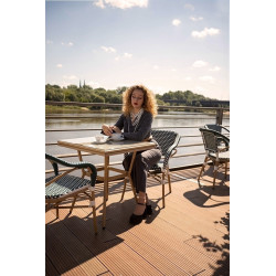 KH1501100286Krzesło CAFE MIRAMAR turkus / morski      rattan King Home