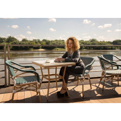 KH1501100286Krzesło CAFE MIRAMAR turkus / morski      rattan King Home