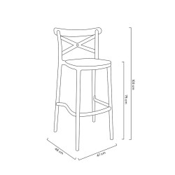 KH010100234 Krzesło barowe COUNTRY czarne King Home