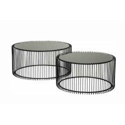 79577 KARE zestaw stolików kawowych WIRE czarny King Home