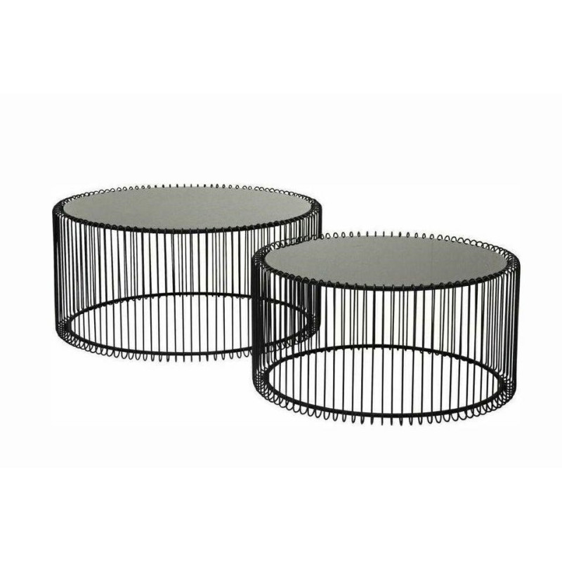 79577 KARE zestaw stolików kawowych WIRE czarny King Home