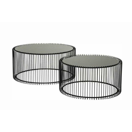 79577 KARE zestaw stolików kawowych WIRE czarny King Home