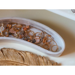 52906 KARE pojeminik na biżuterię ZETA  biały / złoty King Home