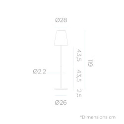 LUMLLS120BRSSNW NEW GARDEN lampa podłogowa LOLA SLIM 120 SOLAR & BATTERY brass King Home