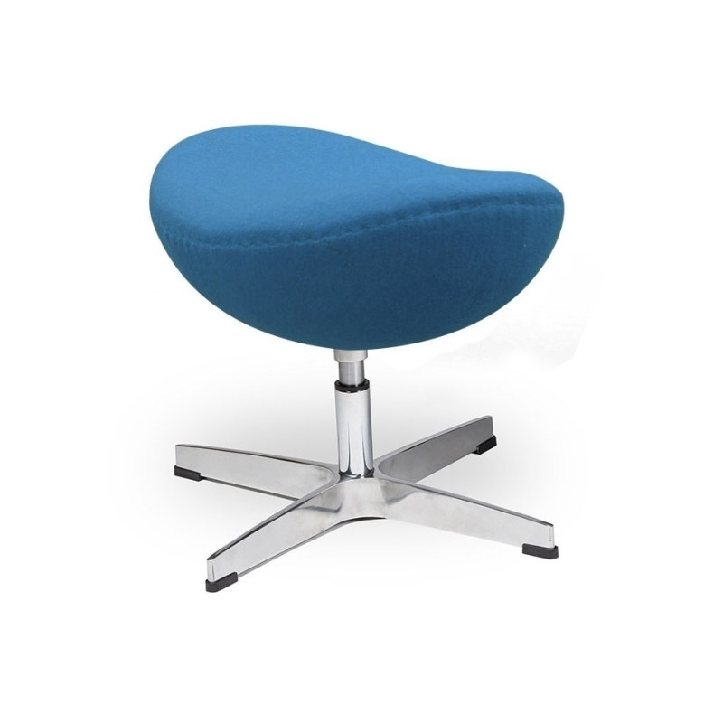 JH-027.C.TURKUS.16 Podnóżek EGG CLASSIC ciemny turkus.16. - wełna, podstawa aluminiowa King Home