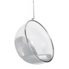 JH-200.01 Fotel wiszący BUBBLE poduszka srebrna - korpus akryl, poduszka ekoskóra King Home