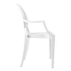 124.APC.BIALY Krzesło LOUIS białe - poliwęglan King Home