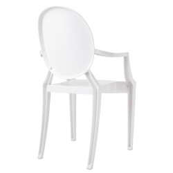 124.APC.BIALY Krzesło LOUIS białe - poliwęglan King Home
