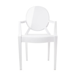 124.APC.BIALY Krzesło LOUIS białe - poliwęglan King Home