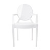 124.APC.BIALY Krzesło LOUIS białe - poliwęglan King Home