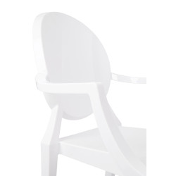 124.APC.BIALY Krzesło LOUIS białe - poliwęglan King Home