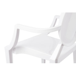 124.APC.BIALY Krzesło LOUIS białe - poliwęglan King Home